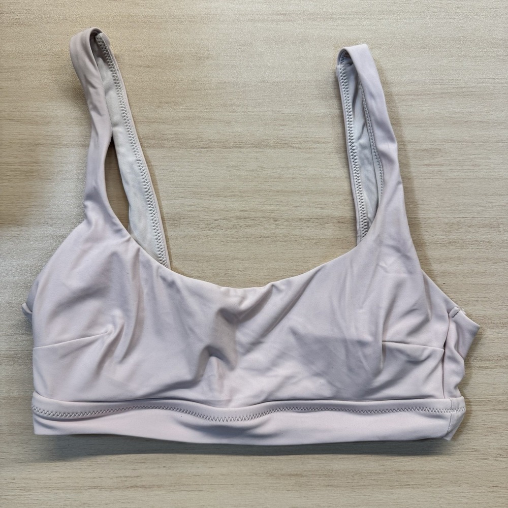 NWT Aerie Banded Wide Strap Scoop Bikini Top Silver Women's Size Small